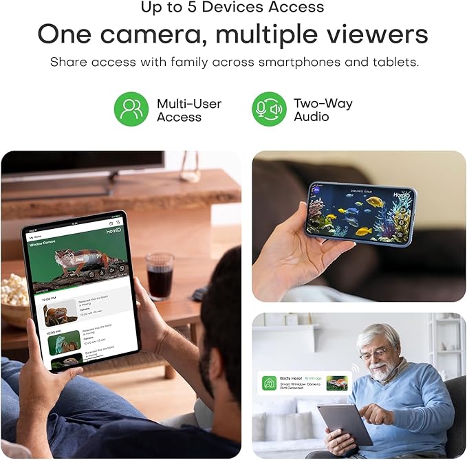 Aquarium 3MP Terrarium AI Monitoring Camera Close-up Details, 2.4G&5Ghz WiFi Starlight Color Vision for Reptile Pets, Anti-Glare& NO Reflect with 24/7 Events Recording in Easy Magnetic Install