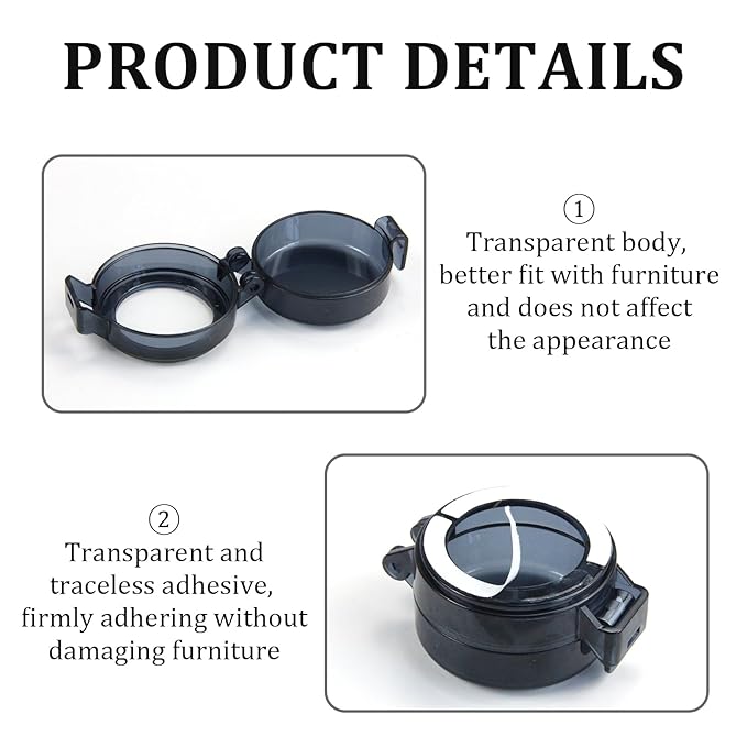 2 Pack Deadbolt Child Safety Lock Cover - Child Proof Deadbolt Cover & Door Knob Protector, Deadbolt Lock Cover for Kids, Prevents Accidental Locking (Fits Standard Locks) (Black)