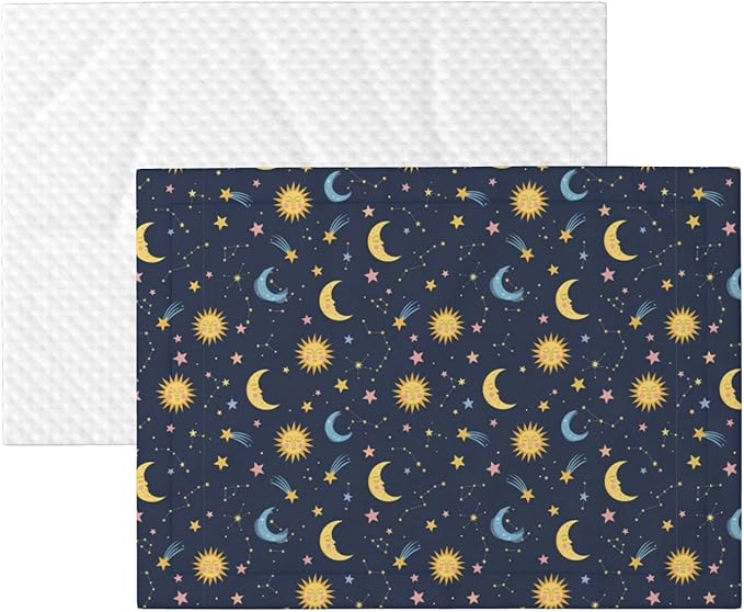 Pet Blanket for Car Rides Vet Visits, Colorful Stars, Two Sided Reversible Plush Design with Bumpy Dot Side Offers Comfort Home Piece On Go Travel