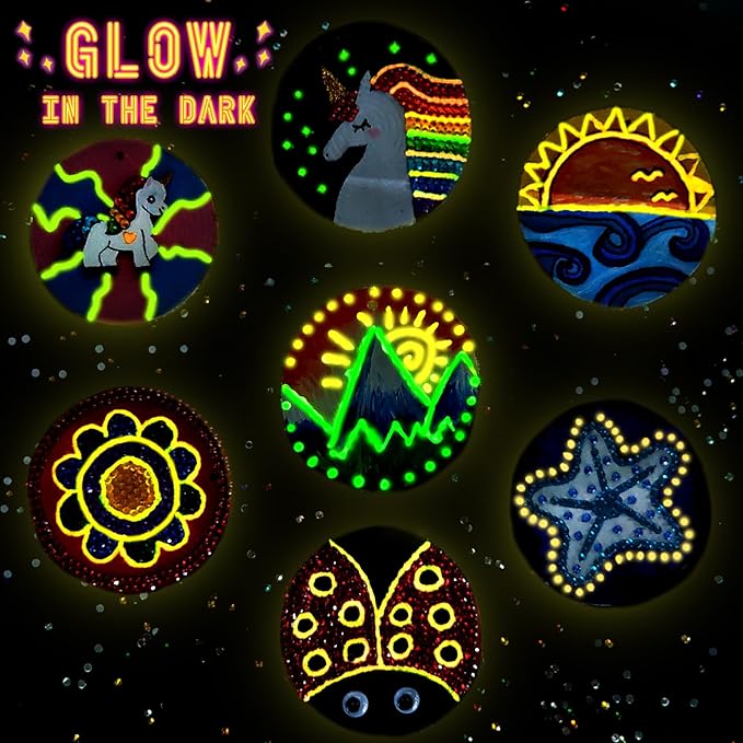 Wakestar Kids Wood Painting Kit-Glow in The Dark-Easter Basket Stuffers-Arts & Crafts Gifts for Boys Girls Ages 6-12,Creative Party Crafts Activity for Birthday Christmas