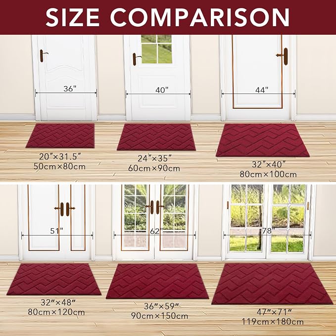 hicorfe Front Door Mat Outside Entrance, Stain and Fade Resistant, Non Slip