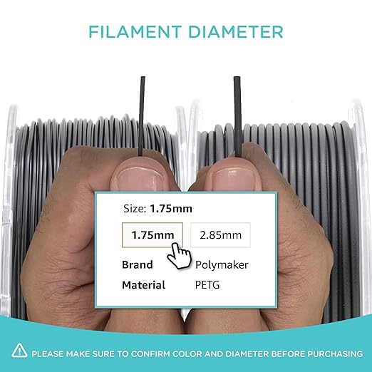 Polymaker PolyLite Black 3D Printer PETG Filament 1.75mm 1kg, Legacy PETG Formula, +- 0.03mm Dimensional Accuracy, Reliable Everyday Filament, Strong Layer Bonding, Compatible with Most 3D Printers