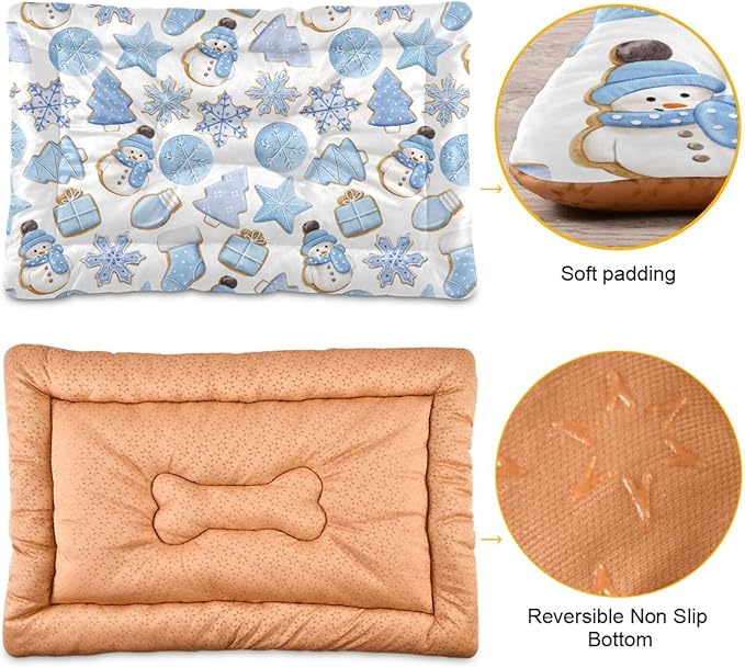 Pet Bed Christmas Gingerbread Cookies Dog Bed Mat Absorbing Non Slip Pad Pet Sleeping Mat for Small, Medium, and Large Dogs Puppy Cat 36 in x 24 in