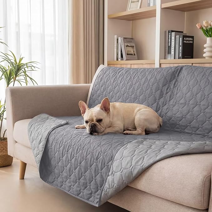 Waterproof Dog Bed Cover Pet Blanket Sofa Pet Bed Mat,Leak Proof Washable Incontinence Mattress Protectors,Suitable for People Who Cannot Take Care of Themselves,52x82 Inch Light Grey
