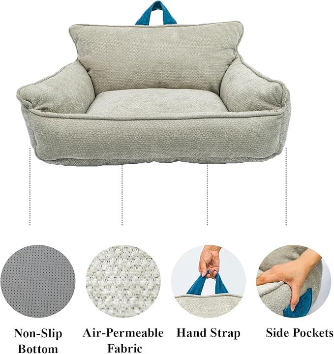 Washable Dog Bed,Memory Foam Dog Bed,Medium Size Dog Bed with Cover,Waterproof,M(23.5"x15.5"x13.5")