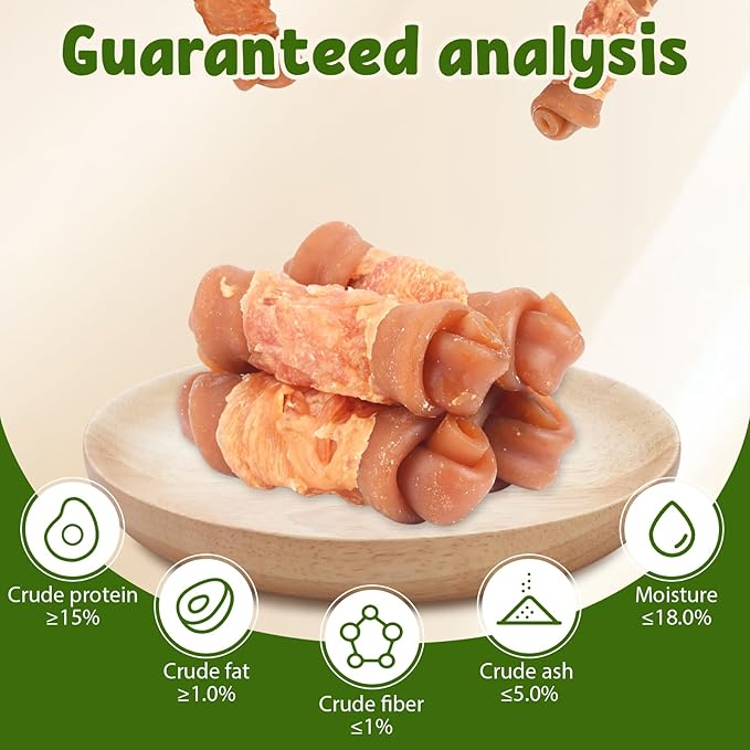 Chicken Wrapped Dog Treats with Cranberry & Peanut Butter – Natural Chewy Bone Long Lasting Snacks for Medium to Large Dogs 4.5" 454g/1lb