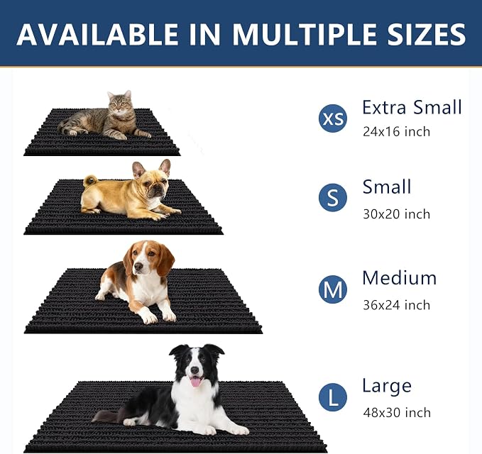 Smiry Dog Door Mat for Muddy Paws 59x24, Absorbent Dirt Trapper, Non-Slip