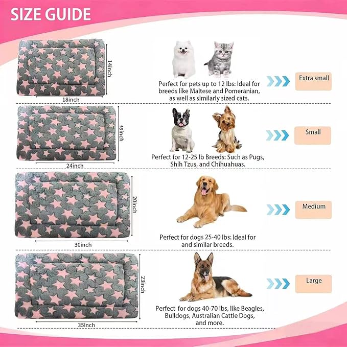 Dog Bed Mat - Reversible Dog Crate Bed Mats, Soft & Breathable Kennel Pad, Durable Crate Bed for Small Dogs & Cats