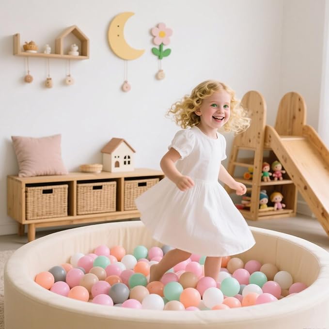 GOGOSO Balls for Ball Pit - Plastic Ball for Toddlers 1-3, Baby Kids Ball Pool Decoration 50 100 200 300 500 1000 (6 Colors, 1000 Balls)