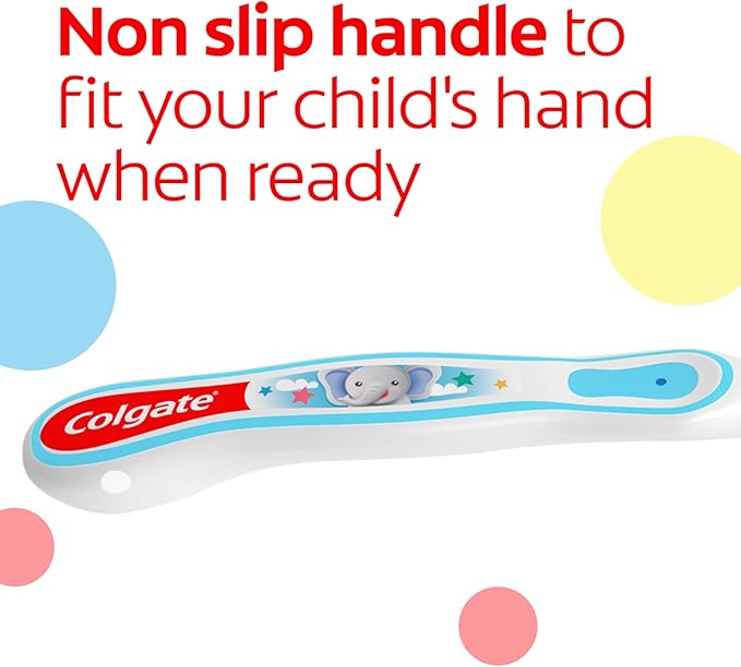 Colgate My First Baby and Toddler Toothbrush, Extra Soft Infant Training Toothbrush, Ages 0-2, 6 Count