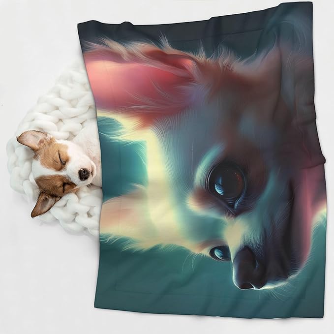 Waterproof Dog Blanket Soft Pet Blanket for Puppy Cat, Fleece Cat Throw Blankets for Furniture Bed Couch Sofa Reversible - Cute Flower Chihuahua Puppy