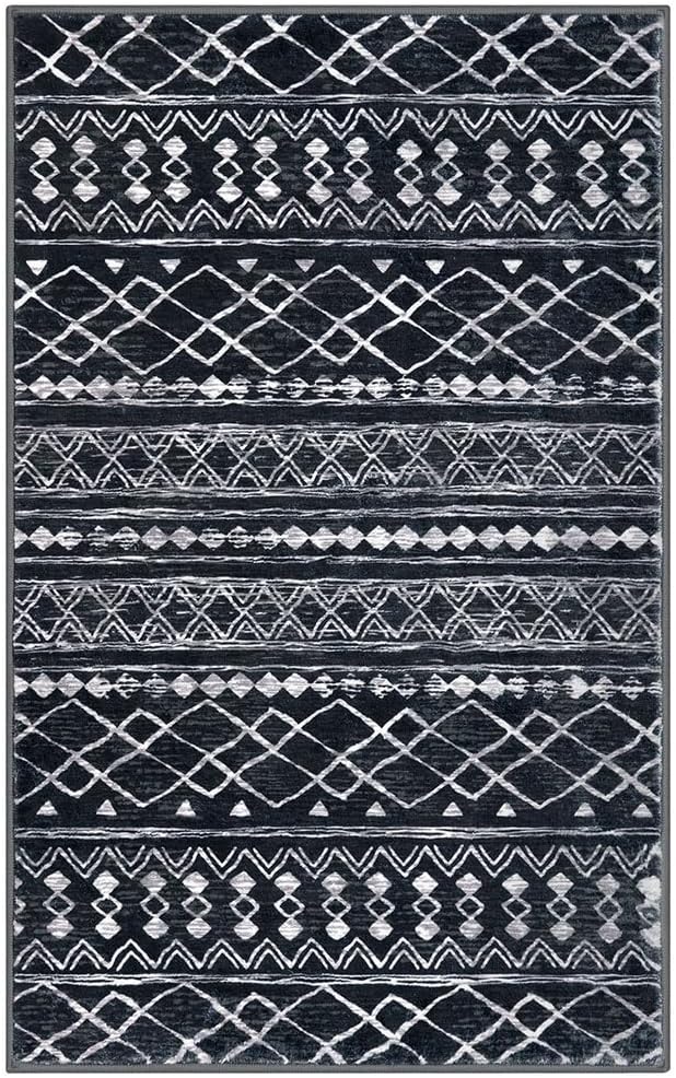 KUTA Boho Moroccan 3x5 Entryway Rug, Ultra Soft Distressed Geometric Print