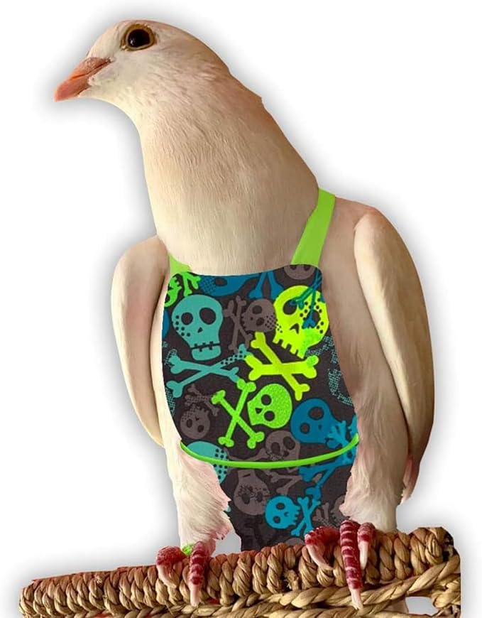 Bev's Bird Boutique Regular Flyper Adjustable Bird Diaper | Reusable, Washable Cloth | Comfort Fit for Parrot, Cockatiels, & Other Small Birds | Fashionable Avian Accessories, Pirate, Size 6