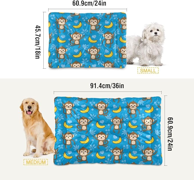 Monkey Banana Pet Bed Cute Dog Bed Mat Absorbing Non Slip Pad Pet Sleeping Mat for Small, Medium, and Large Dogs Puppy Cat 24 in x 18 in