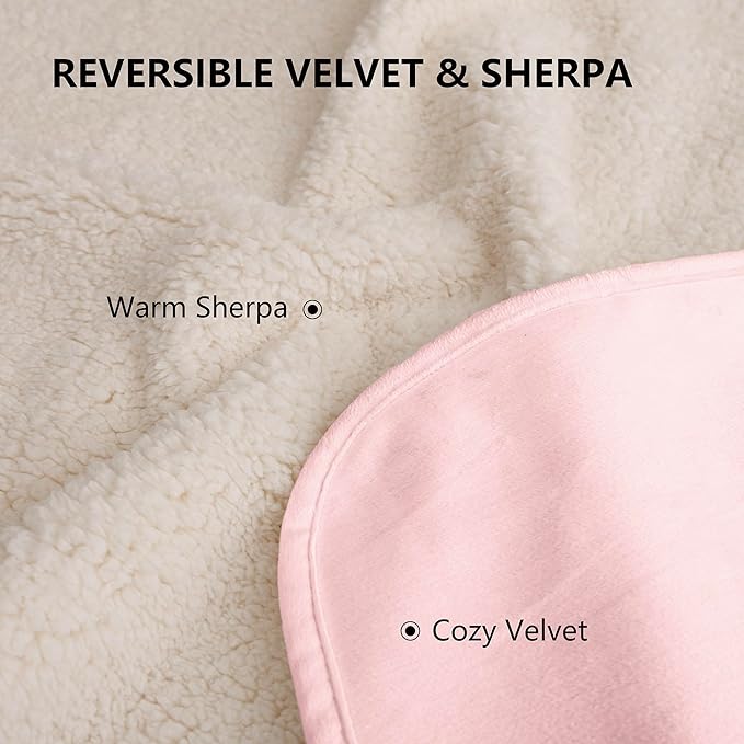 Waterproof Dog Blanket for Medium Dog, Leak Proof Pet Couch Sherpa Throw Blankets for Cat, Reversible Sofa Bed Protector Machine Washable-30 x40,Pink