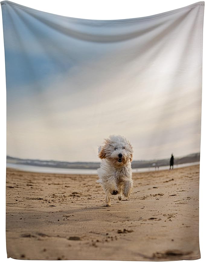 Prints Next Day – Custom 50" x 60" Fleece Pet Lightweight Blanket with Photo Upload - Gift for Dog or Cat Owners - Personalized Couch Throw - Printed in America