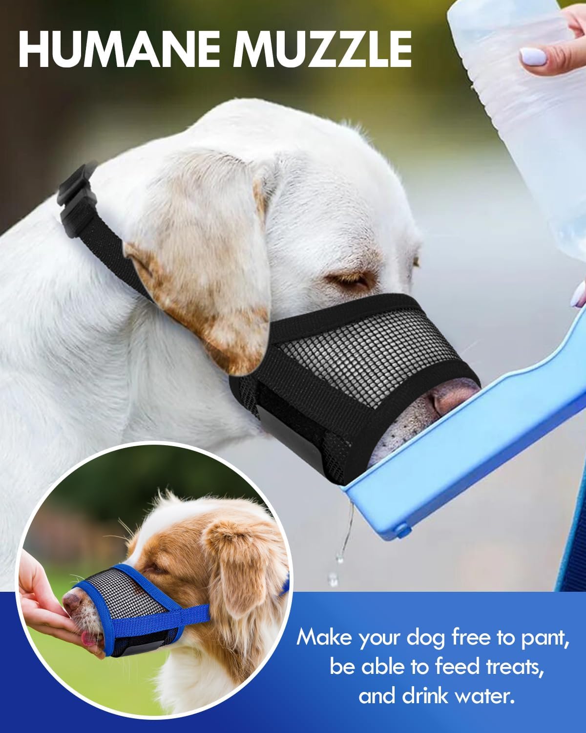 Dog Muzzle, Soft Air Mesh Muzzle for Small Medium Large Dogs Anti Biting Barking Chewing, Breathable Drinkable Adjustable Loop Pets Muzzle for German Shepherd Husky Labrador Retriever (Black,L)