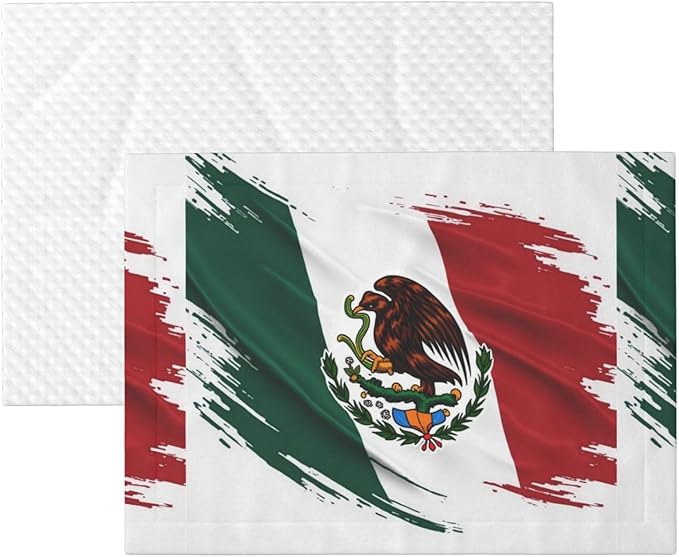 Pet Blanket for Travel and Home, Mexico Flag Cool Eagle, Reversible Plush Dot Design with Soft Grip Texture on One Side Perfect for Car Seats Moving Vehicles