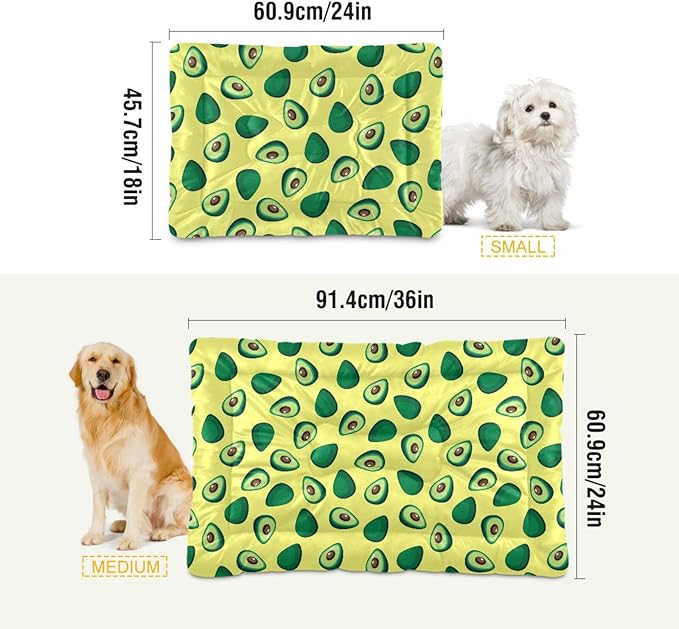 Yellow Avocado Pet Bed Cute Dog Bed Mat Absorbing Non Slip Pad Pet Sleeping Mat for Small, Medium, and Large Dogs Puppy Cat 24 in x 18 in