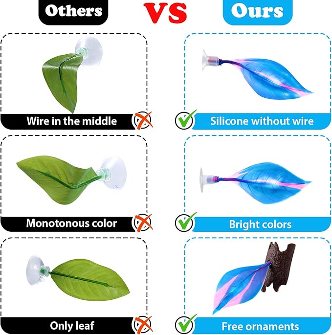 WILLBOND 2 Pcs Blue Silicone Betta Fish Bed Leaf Hammock Betta Fish Tank Accessories Decorations for Aquarium Ornaments, Practical Resting Spot, No Bpa, Comfortable and Safe