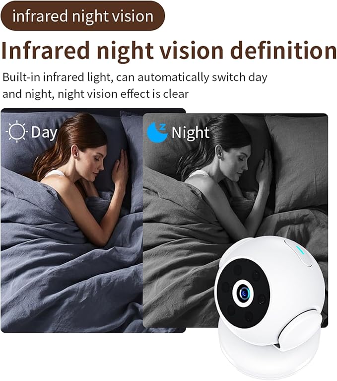 Pets Camera with Magnetic Bracket, 1080P Indoor Wireless Camera, 170° Wide Angle White - Smart Motion Detection, Infrared Night Vision, Home Safety Monitor