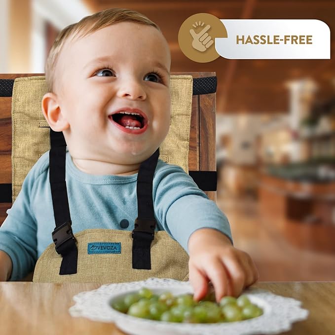 Baby Portable High Chair for Travel | Essential Travel Highchair | Baby Chair Harness