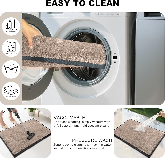 Mibao Front Door Mat Indoor Entrance, 29.5" x 17", Dirt Trapper Welcome Mat