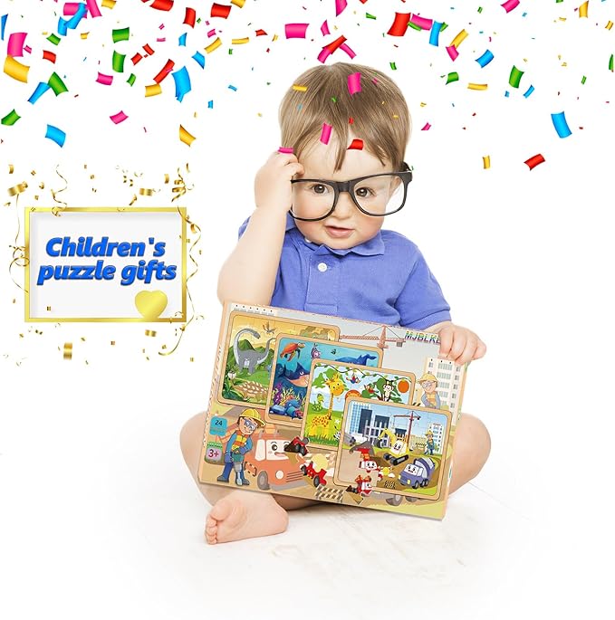 Puzzles for Kids Ages 4-6, Set of 4 Packs with 24-Piece,Preschool Educational Brain Teaser Toys for Boys and Girls 3-8 Years Old