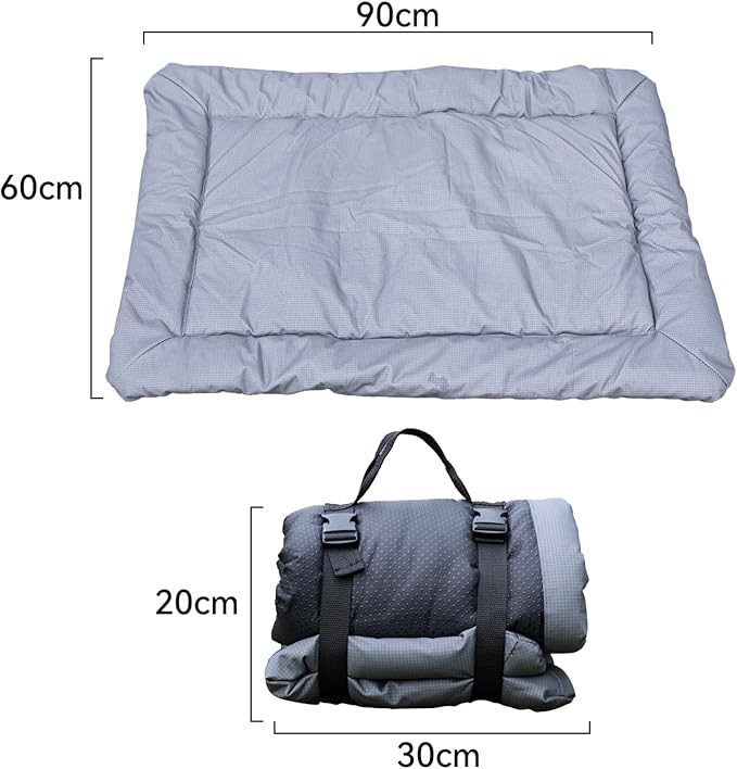 Kitgo Dog Bed for Camping and Outdoor Travel, Waterproof Dog Bed Travel Accessories, Rollable Portable Pet Mat Travel Bed for Dog, Waterproof and Washable (35.43x23.62in)
