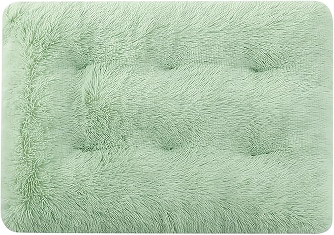 Dog Crate Mat, Dog Bed for Large Dogs, Comfy Fluffy Kennel Pad Anti-Slip for Dog beds & Furniture, Quilted Dog Bed for Pets for Medium/Small Dogs Cats (Color : Green 1, Size : 20x14.9)