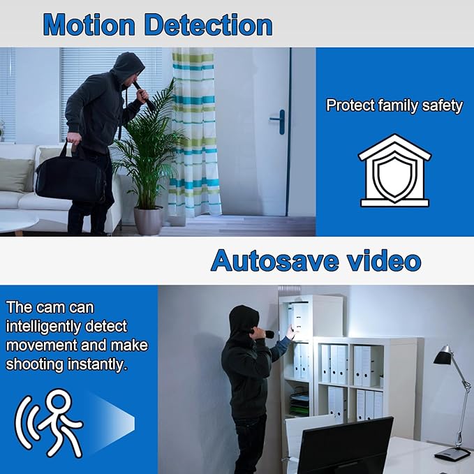 64GB Body Camera, 1080P Full HD Body Camera,Security Charger Camera, Small Cam with Motion Detection,Night Vision,NO WiFi