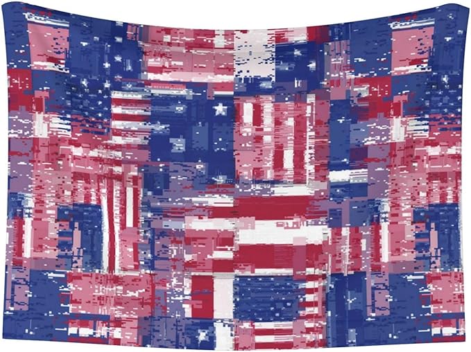 Pet Blanket for Couches and Beds, American Flag and Colored Balloons, Reversible Double Sided Plush Design with Soft Bumpy Texture and Smooth Surface, Furniture Protector