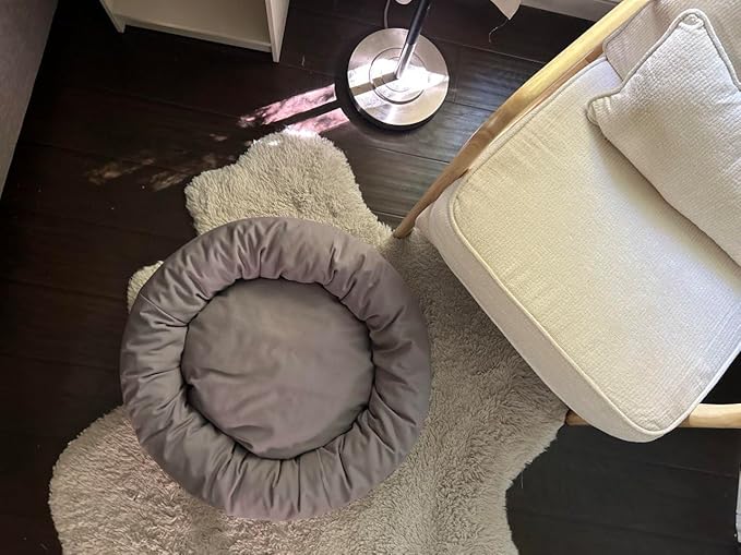 Organic Cotton Canvas Dog Bed: Removable Cover, Natural Fill - Made in USA (Blue Gray, XX Large 50" x 8" inches)