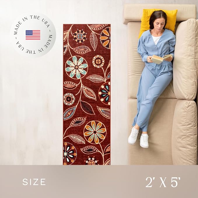 Maples Rugs Reggie Floral Runner Rug