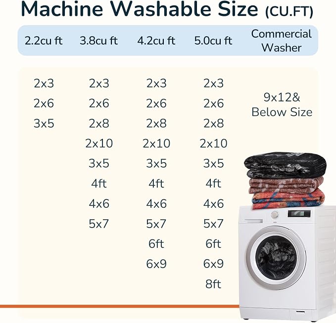 BESTSWEETIE Area Rug 7x9 Rug Machine Washable Non-Slip Low Pile Print Pattern