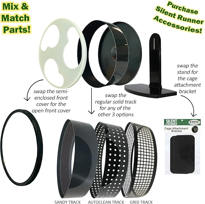 Silent Runner Glow Wheel - 12" Regular - Exercise Wheel (Wheel + Autoclean Track + Sandy Track + Attachment)