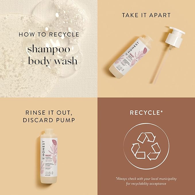 The Honest Company 2-in-1 Cleansing Shampoo + Body Wash | Gentle for Baby | Naturally Derived, Tear-free, Hypoallergenic | Sweet Almond Nourish, 18 fl oz