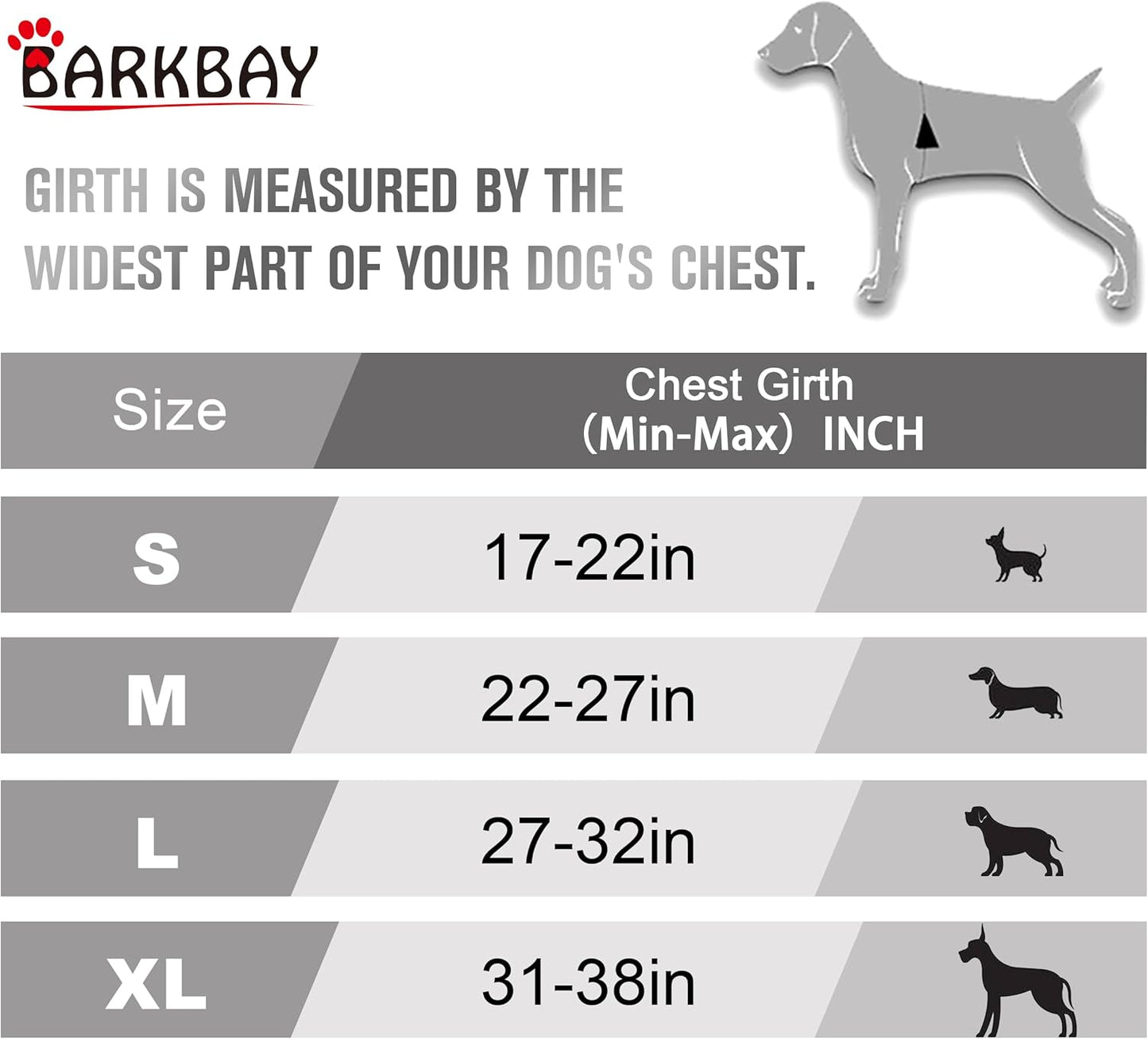 BARKBAY No Pull Dog Harness Front Clip Heavy Duty Reflective Easy Control Handle for Large Dog Walking(Dark Grey,M)