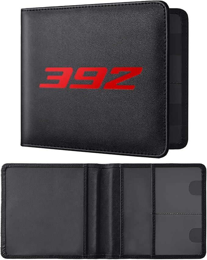Leather Car Registration and Insurance Cards Holder Compatible with Dodge Challenger Durango SRT 392 Cars, Vehicle Glove Box Car Organizer with Magnetic Shut, Documents License for 392 Owners