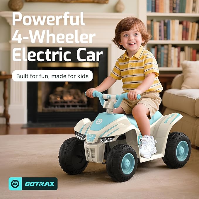 Gotrax RT1 Ride on Toys for Toddlers 1.5-3, Safe 12V Lead-acid Battery up to 80 Minutes, Forward/Reverse 2 Gears, Max 1.5MPH Speed&8" Big Tire, Electric Vehicle ATV Car Best Gift for Age1.5–3 Boy Girl