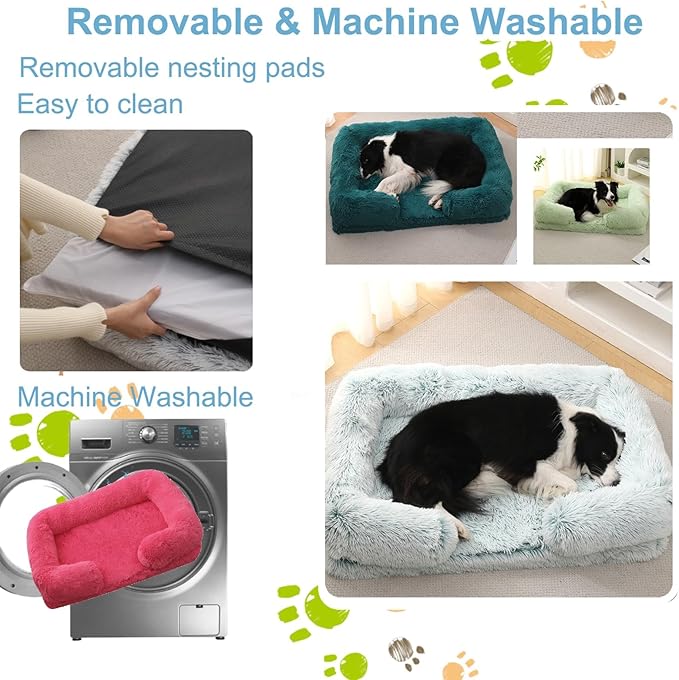 Dog Beds Large Sized dog Orthopedic, Sofa Dog Bed with Waterproof Lining and Nonskid Bottom, Rectangle Washable Dog Bed for Medium Small Dogs and Cats Comfortable ( Color : Red1 , Size : 43 x 27" )