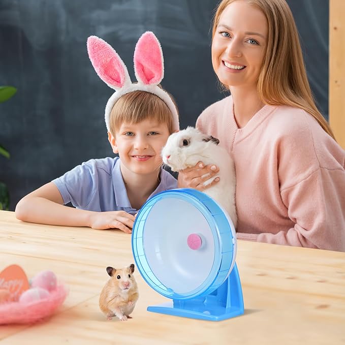 Toyvian Hamster Flying Saucer Silent Running Exercise Wheel for Gerbils, Mice,Hedgehog and Other Small Pets Silent Running Hamster Wheel (Blue)