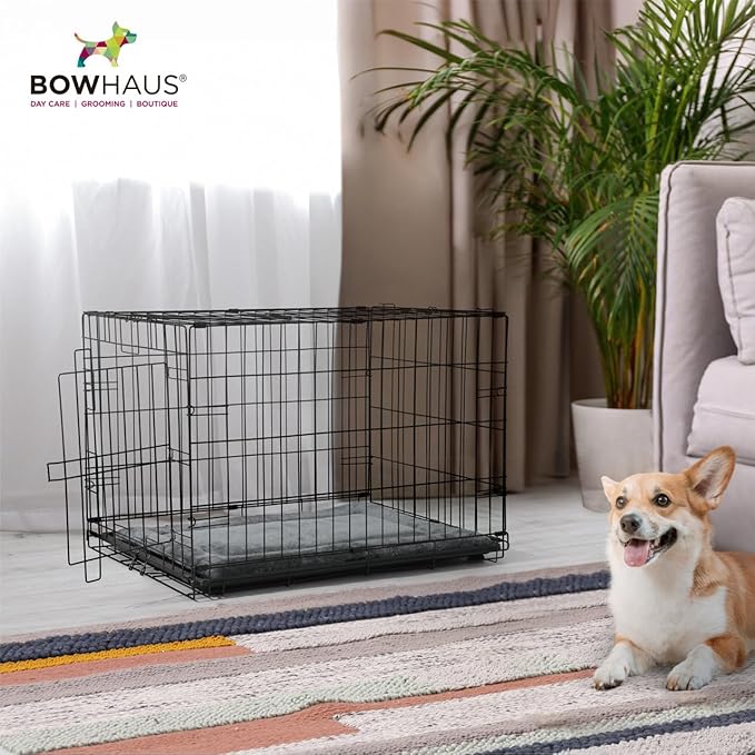 33.5" x 20” Machine-Washable Fluffy Dog Bed for 36" Kennel, Soft Crate Mat with Non-Slip Bottom, Cozy Pet Pad for Sleeping, Medium Dog Kennel Flat Bed