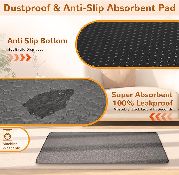 Chew-Proof Dog Bed Medium Size Dog Orthopedic Waterproof Pet Bed Memory Foam with Anti-Slip Mat Washable Dog Couch (Grey)