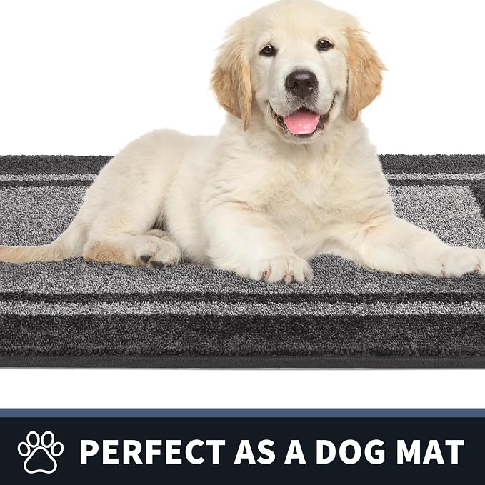 PURRUGS Dirt Trapping Door Mat 24" x 36", Non-Slip Machine Washable Entryway Rug