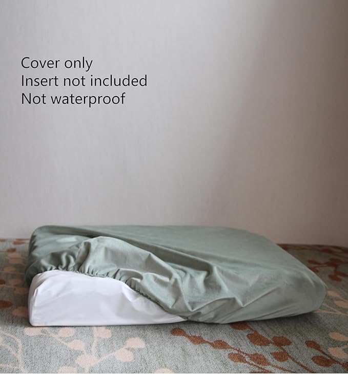 Elastic Replacement Dog Bed Cover Washable Sage Green 45 x 35 Inch
