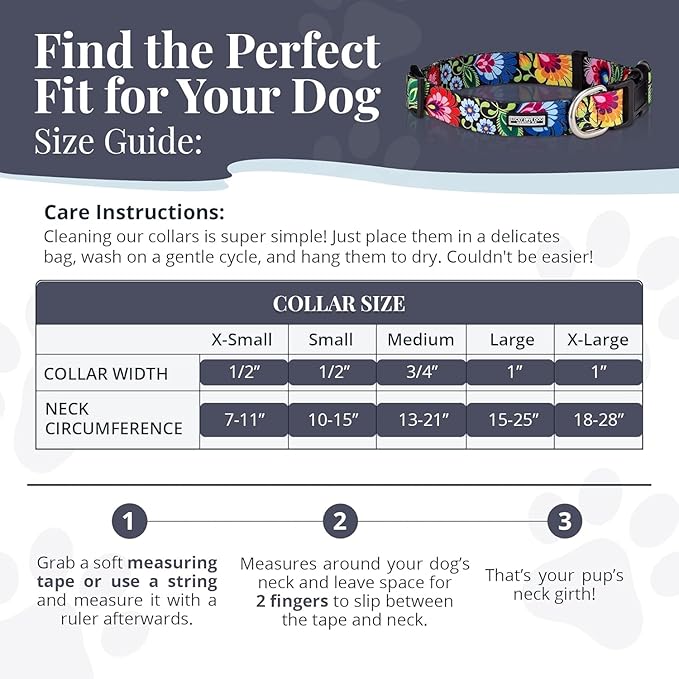 Lucky Love Dog - Adjustable Dog Collar with Easy Click Buckle for Large Ones, Durable, & Comfortable for Male & Female Dogs, Pet Collar for Puppies & Adult Dogs - Lilian, Large