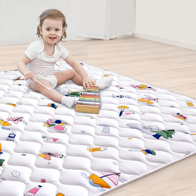 High-Density Foam Baby Play Mat, 50x50 Inches Thicken One-Piece Comfortable and Soft Playmat, Non Slip Machine Washable Floor Mat for Infants, Tapete para Bebes,Toddlers