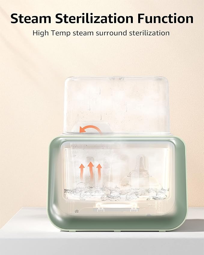 Baby Bottle Warmer, Grownsy 8-in-1 Fast Milk Warmer with Timer Breastmilk or Formula, Fits 2 Bottles, Accurate Temperature Control, with Defrost, Sterili-zing, Keep, Heat Baby Food Jars Function
