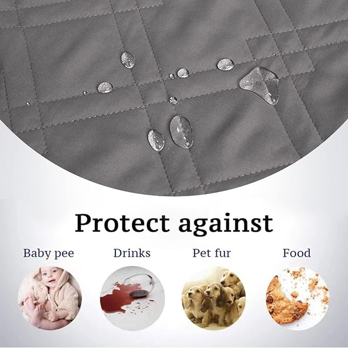 Waterproof Dog Bed Cover, Reversible Blanket Washable Pet Dog Pee Pad, Incontinence Underpads, Furniture Bed Couch Sofa Protector Cover Leak Proof for Dog Cat Kid, 82"x86" (Grey)